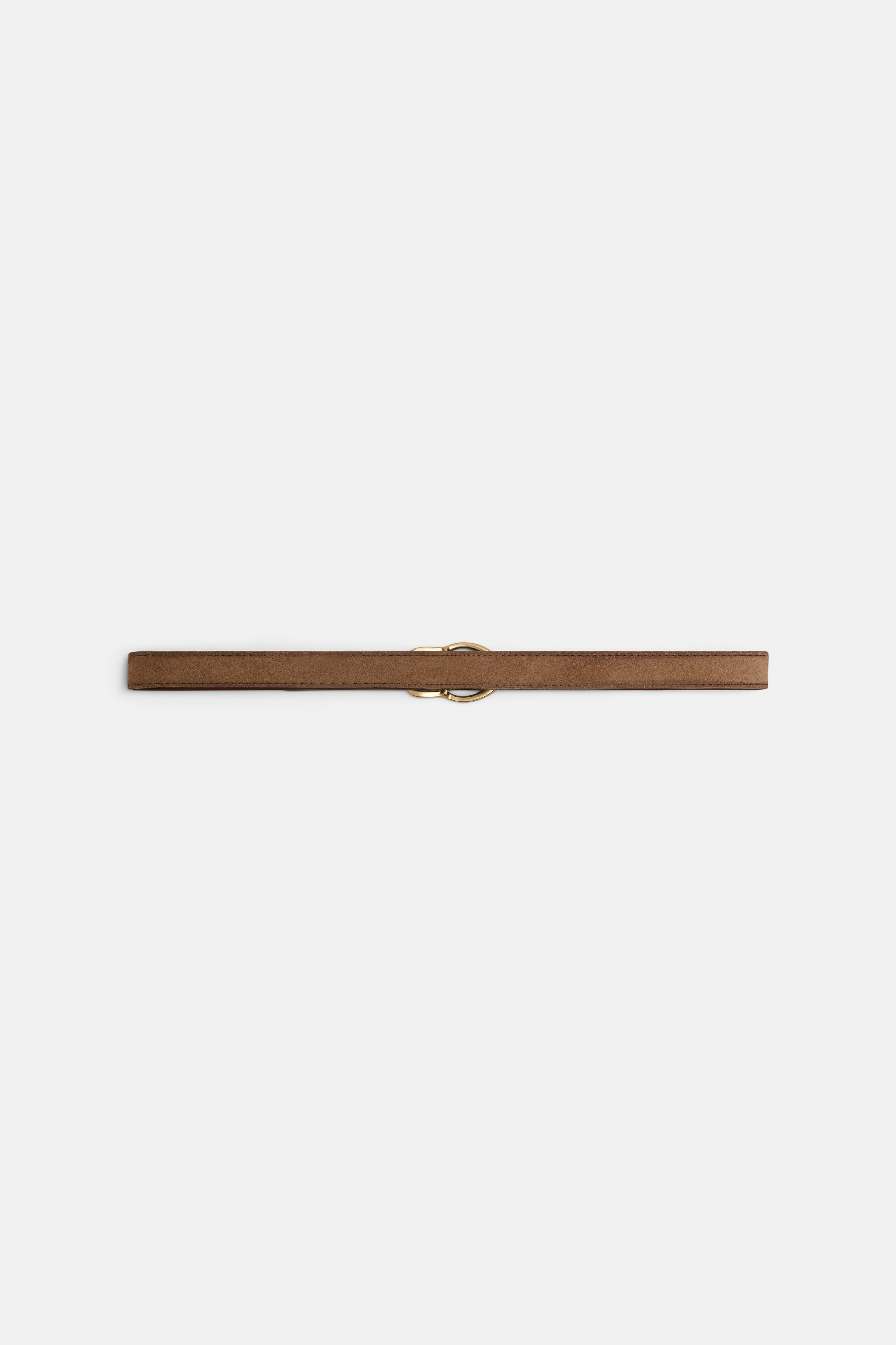 Dorothee Schumacher Suede belt with signature buckle buckwheat
